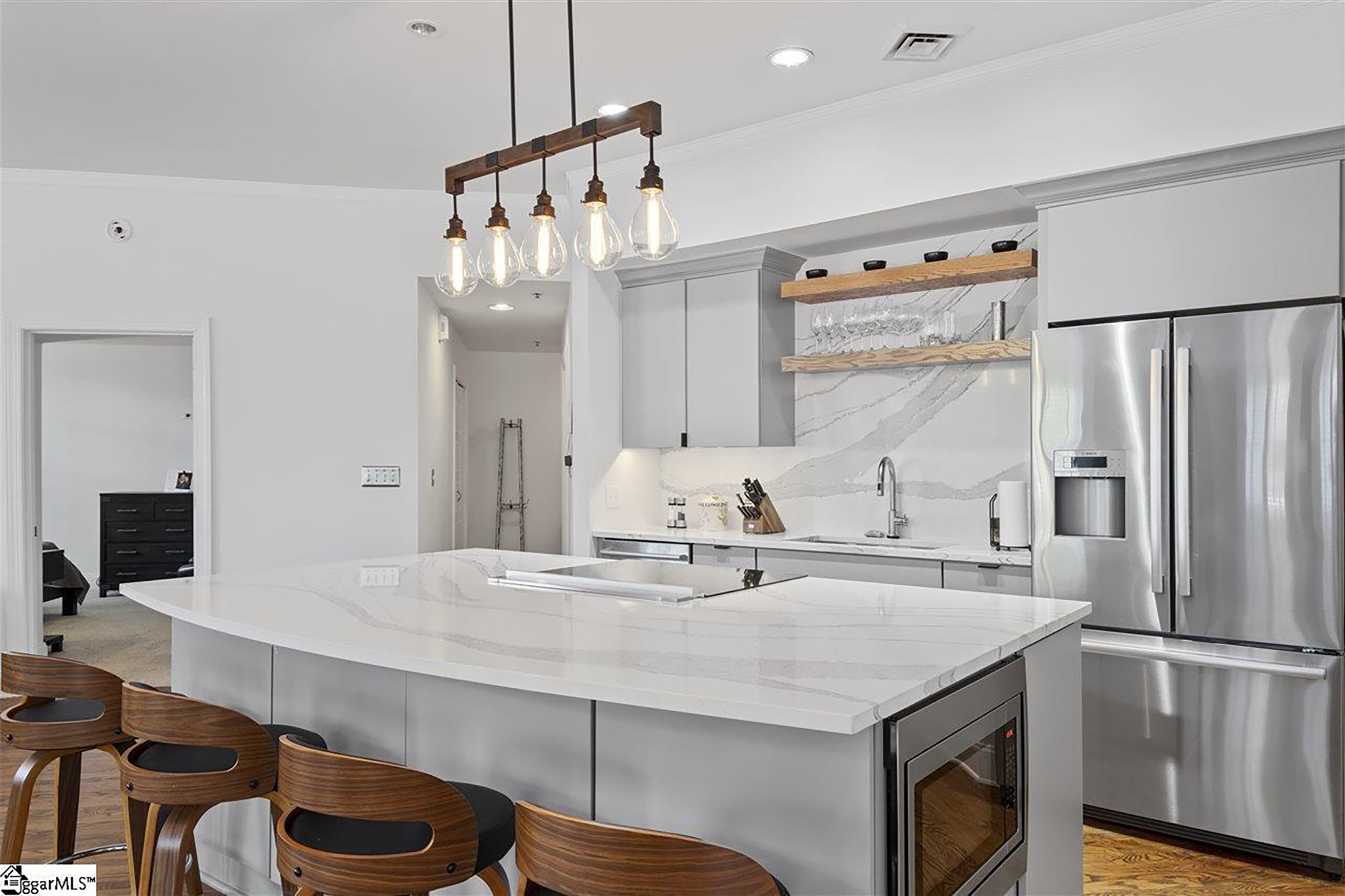 Modern kitchen with quartz countertops