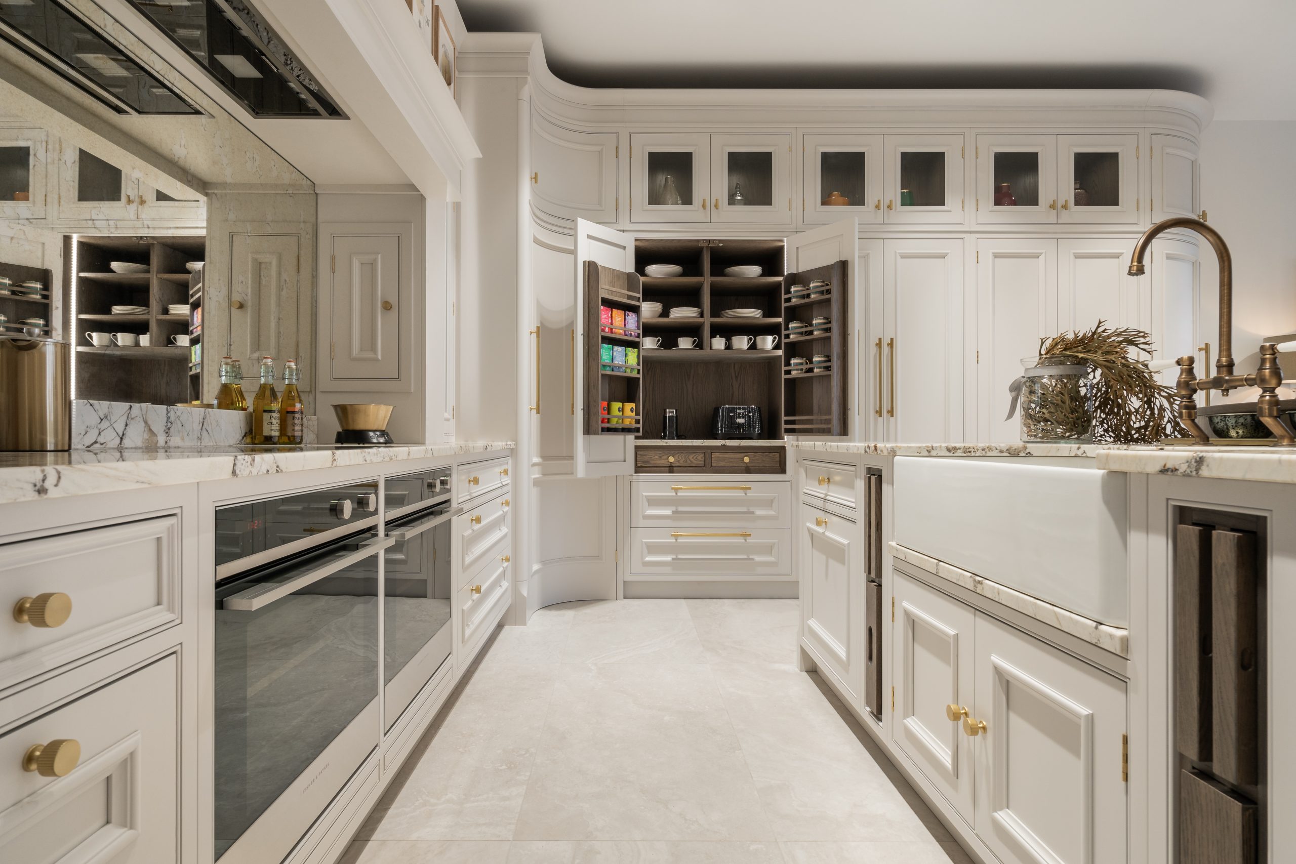 Luxury white kitchen showroom display
