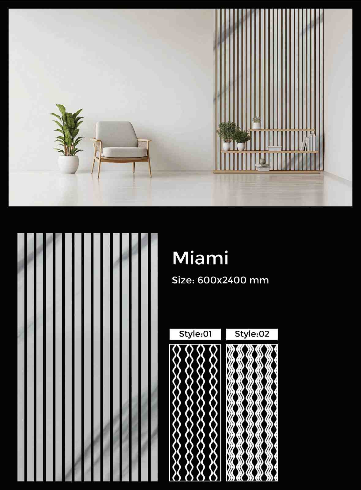 Miami acoustic slat wall panel