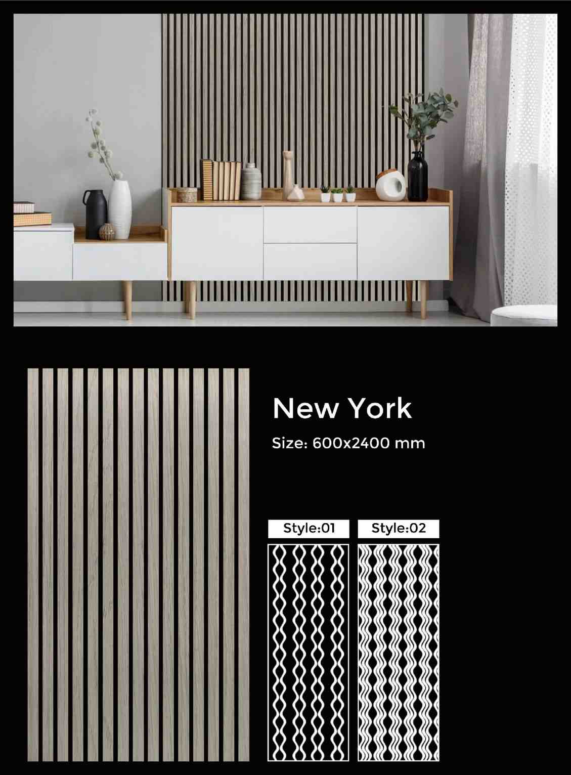 New York acoustic slat wall panel