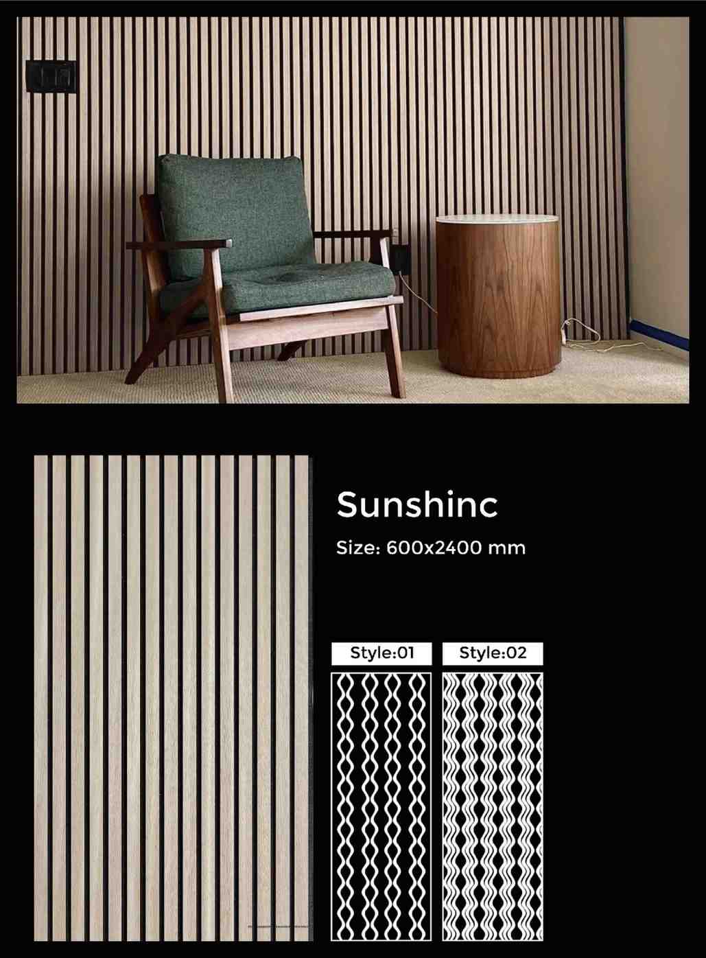 Sunshine acoustic slat wall panel